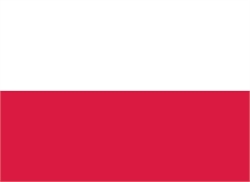 [ai] Flag of Poland featuring two horizontal stripes, white on the top and red on the bottom.